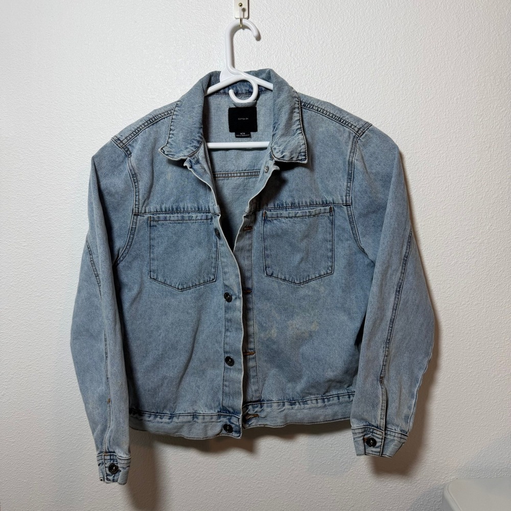 Cotton On Mens Light Wash Denim Trucker Jacket Blue Size M 3611891-01